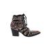 Sam Edelman Ankle Boots: Brown Snake Print Shoes - Women's Size 8 - Almond Toe