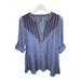 Free People Tops | Free People Chambry Sheer Long Flowy Button Down Tunic Blouse Top | Color: Blue | Size: Xs
