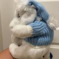 Disney Toys | Disney Store White Eeyore Plush 12" Blue Sweater With White Snowflake Wi | Color: White | Size: Osbb