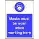 MULTIPACK 5x 300mm x 200mm Masks Must Be Worn Sign [5 x Semi Rigid Plastic Signs] WIL2133