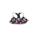 Swimsuits for all Swimsuit Top Black Floral Motif Swimwear - Women's Size Large
