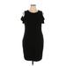 Calvin Klein Casual Dress - Mini Crew Neck Short sleeves: Black Print Dresses - Women's Size 14