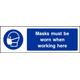 [WOOTTON INDUSTRIES LIMITED UK] MULTIPACK 5x 300mm x 100mm Masks Must Be Worn Sign [5 x Semi Rigid Plastic Signs] WIL6886