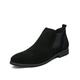 HIJAN Men Chelsea Boots Round Toe Solid Color Simple Suede Vamp Slip On Waterproof Anti-slip Non Casual Slip On (Color : Black, Size : 7 UK)