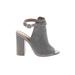 Steve Madden Heels: Gray Print Shoes - Women's Size 6 - Open Toe