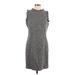 Ann Taylor LOFT Casual Dress - Sheath Crew Neck Sleeveless: Gray Dresses - Women's Size 12