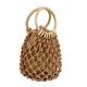 GALPADA 4pcs Woven Bag Chic Rattan Mini Tote Purse Summer Clutch Purses for Women Mini Wallets for Women Small Clutch Crochet Tote Bag Mini Clutch Miss Drawstring Shoulder Bags Wooden