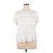 Simply Vera Vera Wang Short Sleeve Top White Crew Neck Tops - Women's Size X-Large