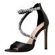 Platform Sandals for Women Open Toe Crystals Straps Women High Heels Rhinestones Sexy Sandals With Open Toe Stiletto Heels Women Shoes (Black, 6)