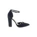 Aldo Heels: Pumps Chunky Heel Cocktail Black Print Shoes - Women's Size 10 - Pointed Toe