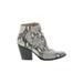 SOUL Naturalizer Ankle Boots: Gray Snake Print Shoes - Women's Size 8 1/2 - Almond Toe