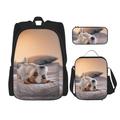 YsoLda Backpack Set,School Bag Bookbag Rucksack 3 Piece Set with Lunch Bag Pencil Case,Cute Little Dog Jack Russell Terrier