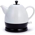 Kettles,Ceramic Kettle Cordless Water Teapot, Teapot-Retro 1L Jug, 1350W Water Fast for Tea, Coffee, Soup, Oatmeal-Removable Base, Automatic Power Off,Boil Dry Protection/White hopeful