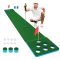 Putting Green Game Mat, Golf Pong Game Putting Mat - Practice Putting Green Mat Includes 8pcs Golf Balls