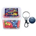 Rainbow Pencils Mini Sweet Tub, Colorful Candy Pack of 170g with Key Ring (24)