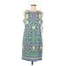 London Times Casual Dress - Mini High Neck Sleeveless: Blue Dresses - New - Women's Size 10