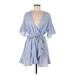 Topshop Casual Dress - Wrap: Blue Dresses - Women's Size 8