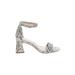Donald J Pliner Heels: Silver Snake Print Shoes - Women's Size 7 - Open Toe
