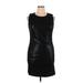 INC International Concepts Casual Dress - Mini High Neck Sleeveless: Black Print Dresses - Women's Size X-Large