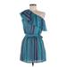 Karina Grimaldi Casual Dress: Teal Aztec or Tribal Print Dresses - Women's Size Medium