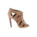 BCBGMAXAZRIA Heels: Tan Print Shoes - Women's Size 8 1/2 - Open Toe