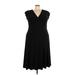 Jones New York Casual Dress - Midi: Black Solid Dresses - Women's Size 22