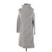 Theory Casual Dress - Sweater Dress High Neck 3/4 sleeves: Gray Print Dresses - Women's Size Small