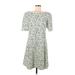 DKNY Casual Dress: Green Print Dresses - Women's Size 12