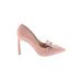 White House Black Market Heels: Slip On Stilleto Cocktail Party Pink Solid Shoes - Women's Size 8 1/2 - Pointed Toe