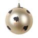 Vickerman 4.75" Matte Champagne Ball Ornament with Gold and Black Brush Strokes, 4 per bag.