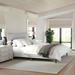 Martha Stewart Upholstered Platform Bed with Piped Detail Headboard