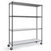 CAPHAUS Height -Adjustable Shelving Unit w/ Wheels Wire/Metal/Steel in Black | 72 H x 60 W x 18 D in | Wayfair RWW-CH60184HDWL-BK