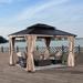 StarEcho 13 Ft. W x 11 Ft. D Solid Wood Patio Gazebo w/ curtain & Screen | 115 H x 153.5 W x 132.3 D in | Wayfair L-W1234D1012-G