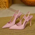 2024 nuovo stile rosa scarpe con tacco alto a punta ragazze nuovo stile francese tacco a spillo
