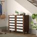 Red Barrel Studio® Gutzwiller 9 Pair Shoe Storage Cabinet Manufactured Wood in Brown/White | 26.33 H x 29.95 W x 13.1 D in | Wayfair