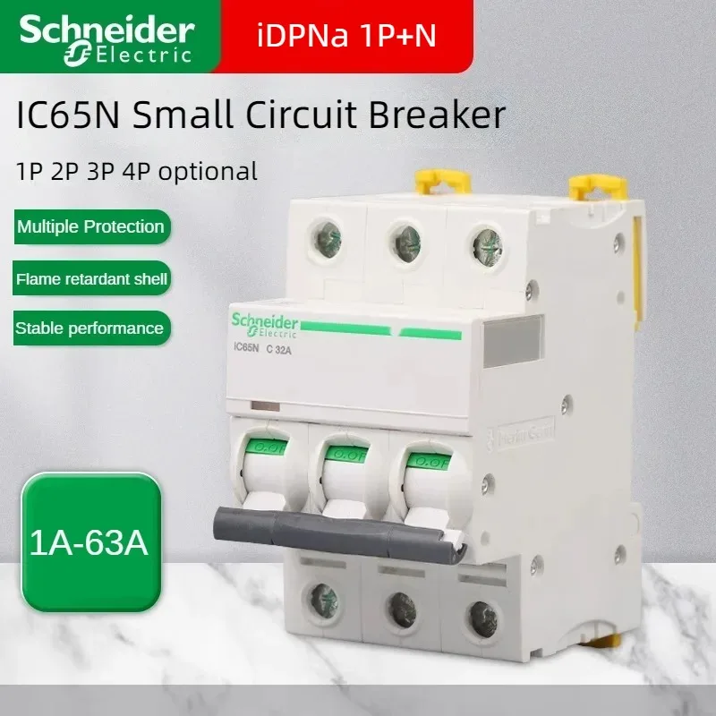 Schneider Mini-Leistungsschalter IC65N C iDPNa Luftschalter 1P+N 1P 2P 3P 4P Luftschalter Haushalt 6A 10A 16A 20A 25A 32A 40A 50A 63A Image