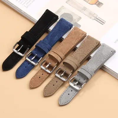 Weiches Wildleder Retro Echtlederarmband für Seiko für Rolex Sport Armband 20mm 22mm für Huawei Image