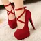 Scarpe donna décolleté cinturino alla caviglia incrociato abito da piattaforma per feste di matrimonio scarpe da donna tacchi alti scarpe da donna in pelle scamosciata taglie forti
