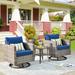 Winston Porter Mariolina 3 Piece Rattan Seating Group w/ Cushions Synthetic Wicker/All - Weather Wicker/Wicker/Rattan in Gray | Outdoor Furniture | Wayfair