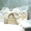 Ensemble de boîtes à bonbons luxueuses pour mariage boîtes à faveur brillant ruban délicat