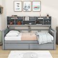 Wildon Home® Nadka Daybed Wood in Gray | 49.4 H x 41.7 W x 79.1 D in | Wayfair 244D7D1714254688AF479ED2278A6E6D