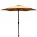 Ivy Bronx Lexanne 106" Tilt Market Umbrella w/ Crank Lift Counter Weights Included in Brown | 91 H x 106 W x 106 D in | Wayfair