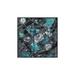 Black/Blue 60 x 60 x 0.08 in Area Rug - Orren Ellis Narcissa Area Rug w/ Non-Slip Backing Polyester/Chenille | 60 H x 60 W x 0.08 D in | Wayfair