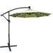 Latitude Run® Donnely 120" Lighted Cantilever Umbrella w/ Crank Lift Counter Weights Included in Green | 102 H x 120 W x 120 D in | Wayfair