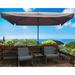 Latitude Run® Wheelright 120" x 78" Rectangular Beach Umbrella w/ Crank Lift Counter Weights Included | 98.4 H x 120 W x 78 D in | Wayfair