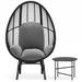 Wildon Home® Patio PE Wicker Egg Chair Model 2 w/ Side Table | 54.4 H x 29 W x 35.1 D in | Wayfair FA18D5C0C289481A966037BEF2D62EBA
