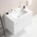 Ebern Designs Wall Mounted Bathroom Vanity w/ Soft Close Cabinet Doors | Wayfair A6BBF0B7F3FC4B7E90B770163B2E7B33