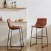 17 Stories Leather 30 inch Leather Counter Height Bar Stools in Black/Brown | 40 H x 19 W x 21 D in | Wayfair 82CEC3FE0DC6457F9D57345F35A300F8