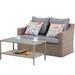 Highland Dunes Outdoor Patio Coffee Table Couch Living Room Couch Set | 29.16 H x 51.6 W x 26.8 D in | Wayfair 1197CDF6F59C400884930F378757A9EF