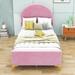 Latitude Run® Moiser Upholstered Platform Bed w/ Semi-circle Shaped Headboard, Solid Wood | 44 H x 41 W x 79 D in | Wayfair